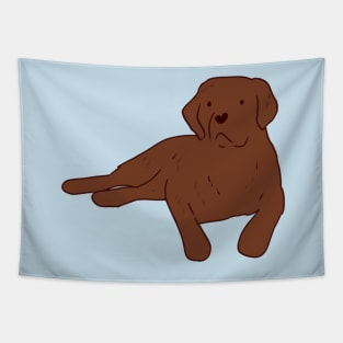 Brown Labrador dog illustration Tapestry