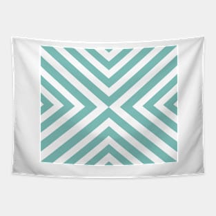 Abstract triangles geometric pattern - blue and white. Tapestry