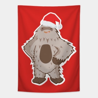 Cute Santa Sasquatch - Christmas Bigfoot Tapestry