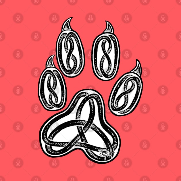 Celtic Wolf Paw Print by patfish