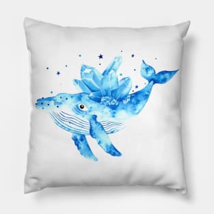 Cosmic Whale Encrusted With Crystals Pillow