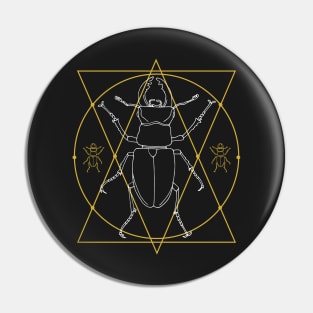 Stag Beetle Insect Geometric Illustration Pin