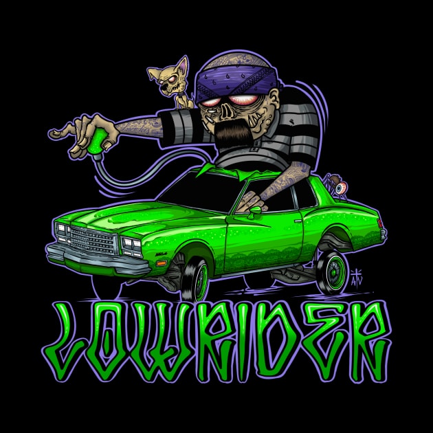 Lowrider vatos monster by Il villano lowbrow art