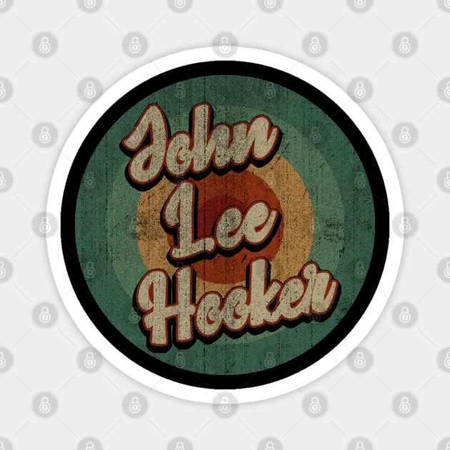 Circle Retro Vintage John Lee Hooker Magnet by Jokowow