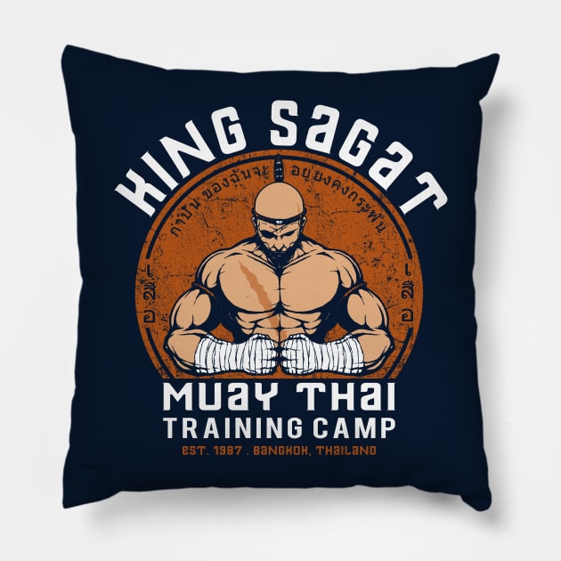 Muay Thai Camp Pillow by pigboom