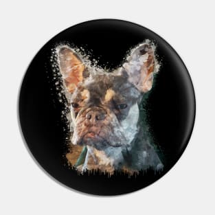 French Bulldog watercolor Pin