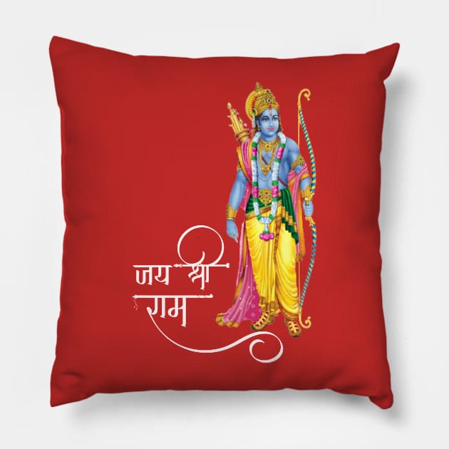 Jai Shree Ram Pillow by Casual Wear Co.