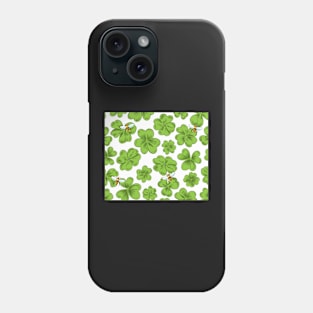 Irish Green Clover Shamrocks and Honeybees Phone Case