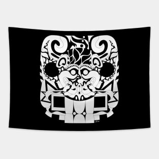 smiley cougar in el salvador pattern art ecopop Tapestry