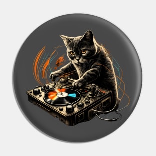 Cat DJ Pin