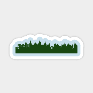 ASCHAFFENBURG Skyline in forest green Magnet