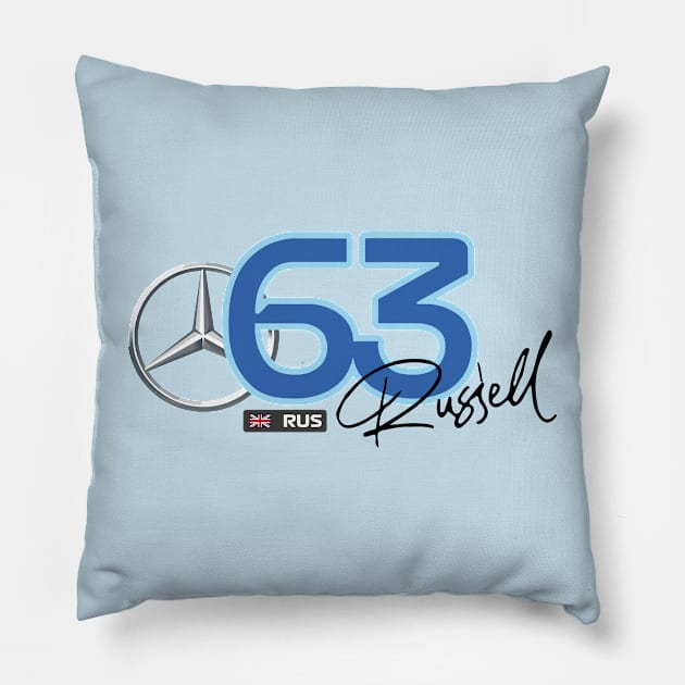 Formula 1 - George Russell Number. Pillow by Tad