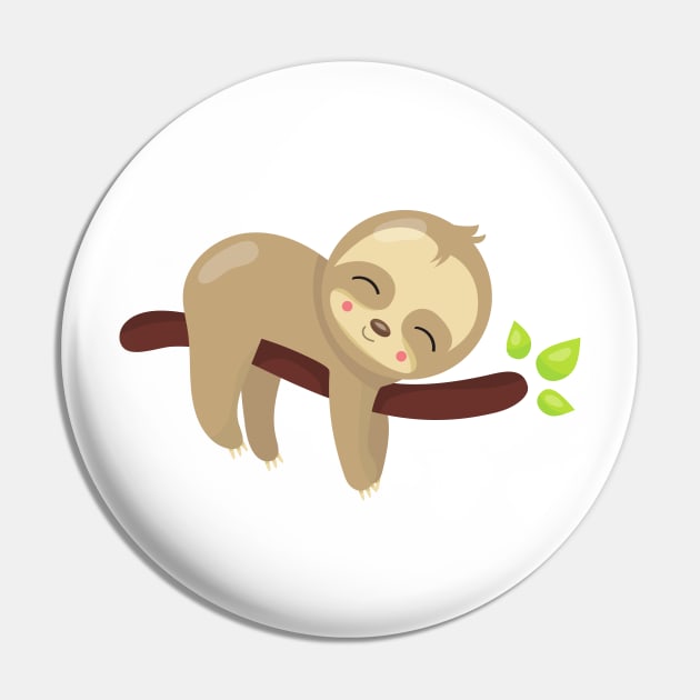 Cute Sloth, Baby Sloth, Lazy Sloth, Sleeping Sloth Pin by Jelena Dunčević