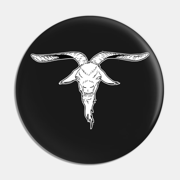 Goat Head Pin by MorelandPrint