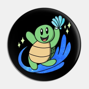 Cute Turtle's Seashell Pin