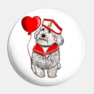 The Best Valentine’s Day Gift ideas top 10, Cavalier king charles spaniel sailor fancy dress, white Cavoodle Cavapoo Valentines Day Pin