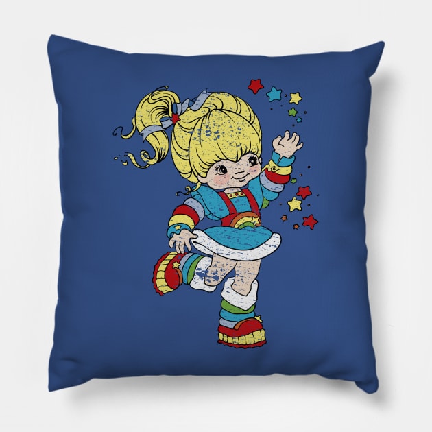 vintage rainbow brite Pillow by Sandieteecash