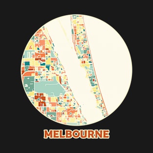 Melbourne Florida map in mozaique colors T-Shirt