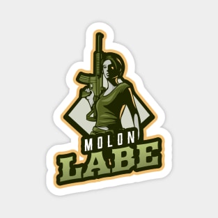 Woman With A Rifle | Molon Labe Magnet