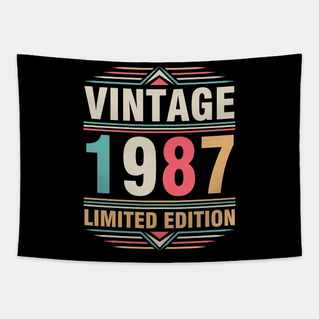 Vintage 1987 Ltd Edition Happy Birthday 35 Years Old Me You Tapestry by Cowan79