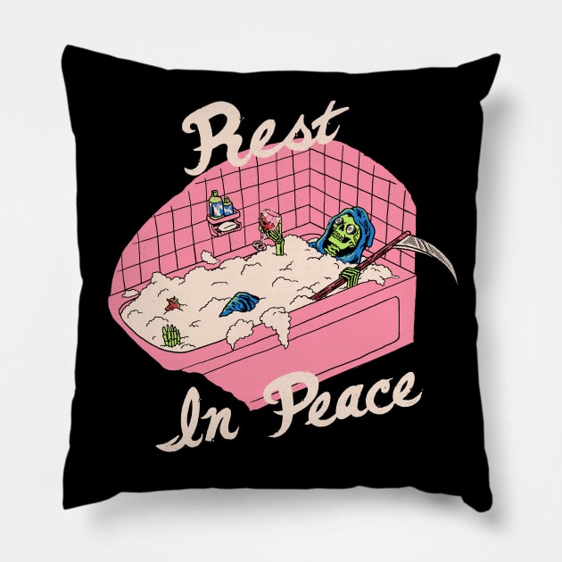 Rest In Peace Pillow by Hillary White Rabbit