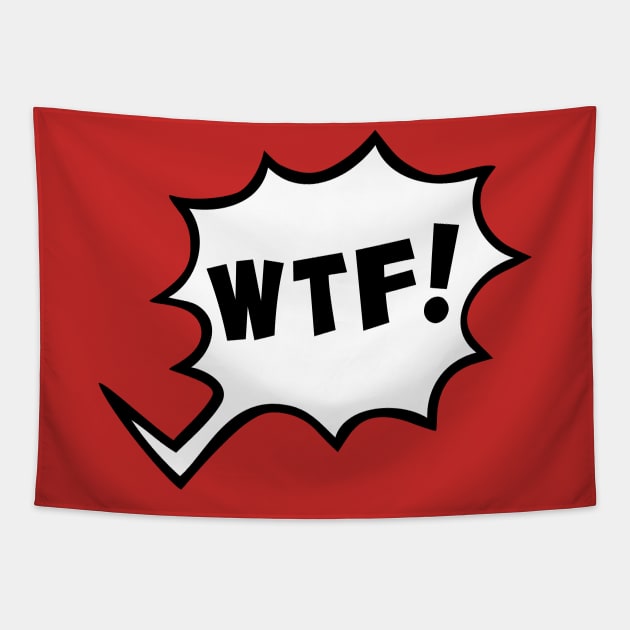 wtf cartoon style design Tapestry by Huggy Mauve