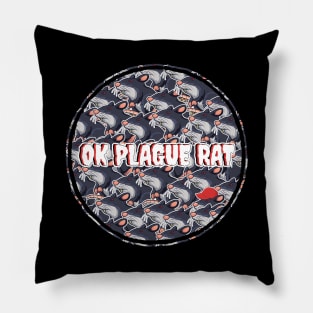 OK Plague Rat One Red Hat Crowd Design Circle Pillow