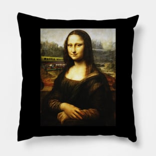 Mona Lisa Waffle House Pillow