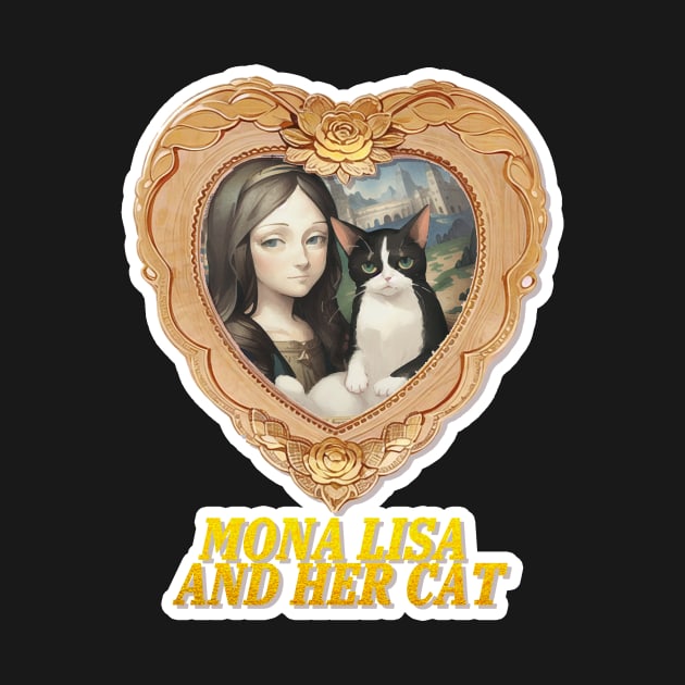 Mona Lisa and her cat by LycheeDesign