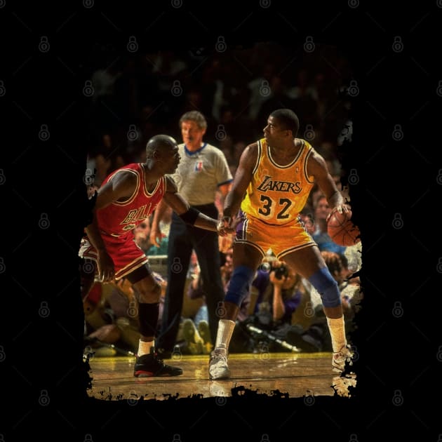Michael Jordan vs Magic Johnson, NBA Finals by Omeshshopart