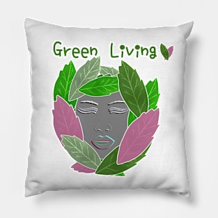 Green Living, Eco-friendly paintings. Pillow