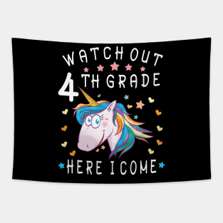 Watch Out 4th Grade Here I Come Happy Student Back To School Tapestry