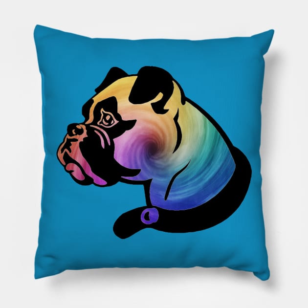 Rainbow Swirl Boxer Pillow by ARTWORKandBEYOND