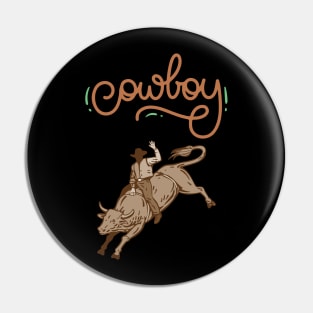 bull rider cowboy Pin