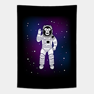 Monkey Astronaut in Space Tapestry