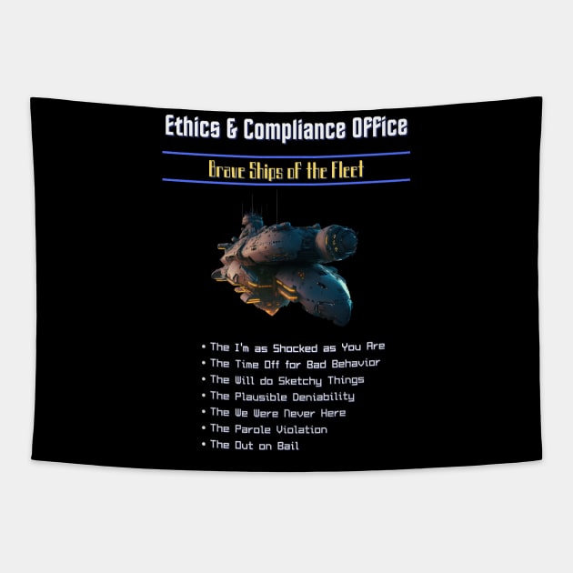 Ships of the Ethics and Compliance Office - Exforce Tapestry by AI-datamancer