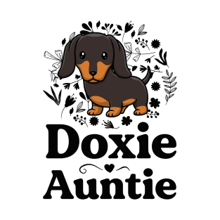 Doxie Auntie Floral Dachshund Shirt Dog Lover Aunt T-Shirt