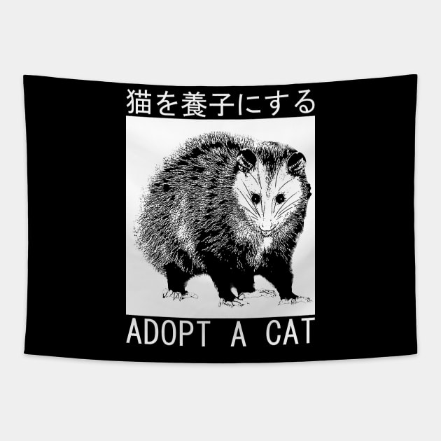 Adopt a Cat Possum Japanese Tapestry by giovanniiiii