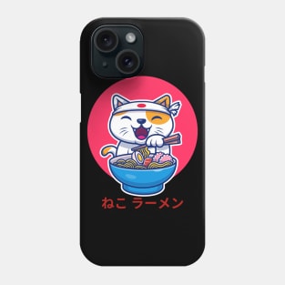 Neko Ramen, cat eating Ramen Phone Case