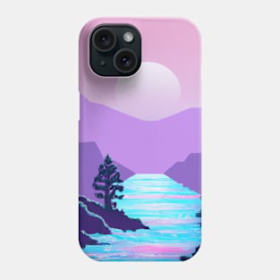 Synthwave Mountains & River Phone Case