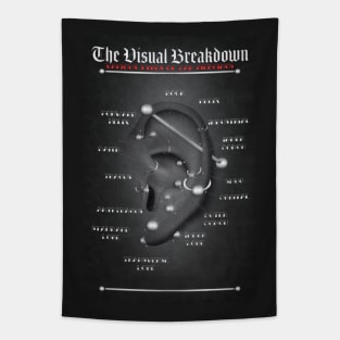 Grunge Ear Piercing Chart Tapestry