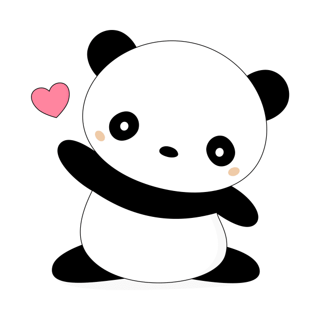 Kawaii Cute Panda Bear T-Shirt by happinessinatee