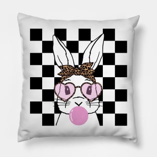 Leopard Easter Bunny Rabbit Happy Easter Day Pillow