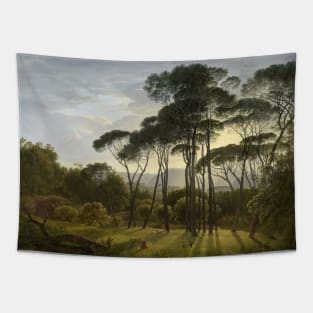 Italian Landscape with Umbrella Pines by Hendrik Voogd Tapestry