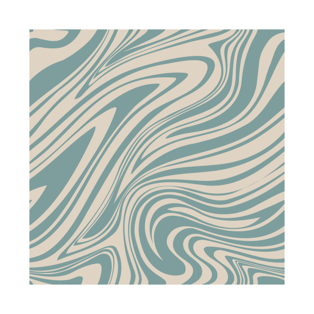 Groovy Swirling Liquid Pattern - Sand and Ocean by Charredsky