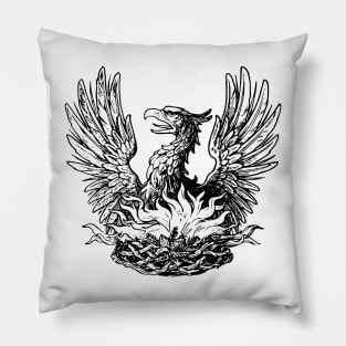 Vintage Mythological Phoenix Pillow