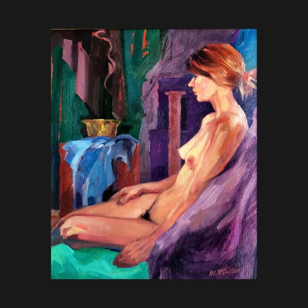 Seated Female Nude ~ oil painting by rozmcq