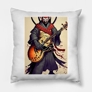 Mysterious creature playing the guitar Pillow