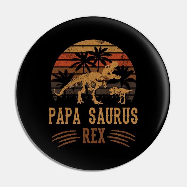 Papa Saurus Rex Dinosaur Saurian Pin by Print-Dinner