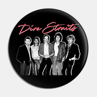 Dire Straits / Retro Faded Style Fan Design Pin